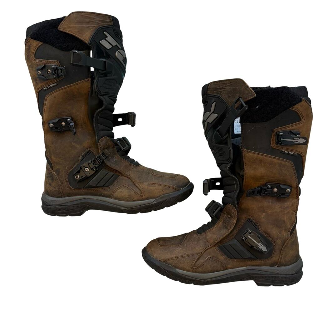 tcx motorcycle Riding Clip boots Baja WP US 8 EURO 41 EUC Chocolate Brown